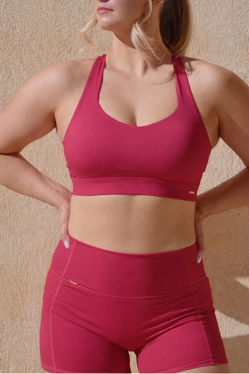 Chelsea Crop Top in Raspberry Red