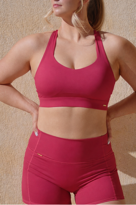 Chelsea Crop Top in Raspberry Red